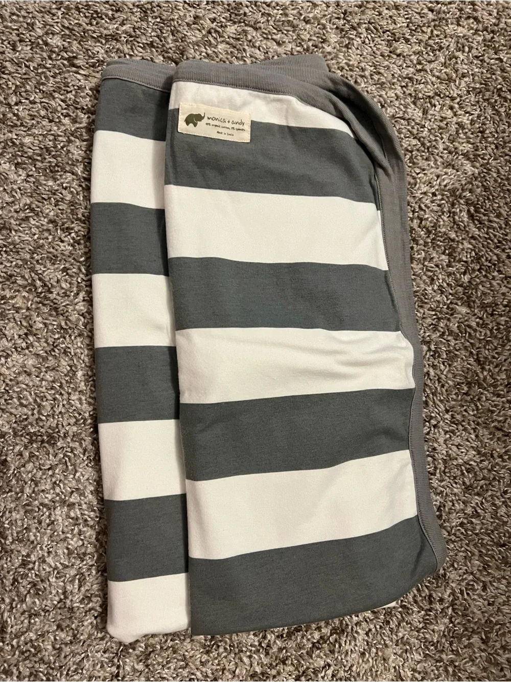 Gray and White Baby Blanket Bundle of 2